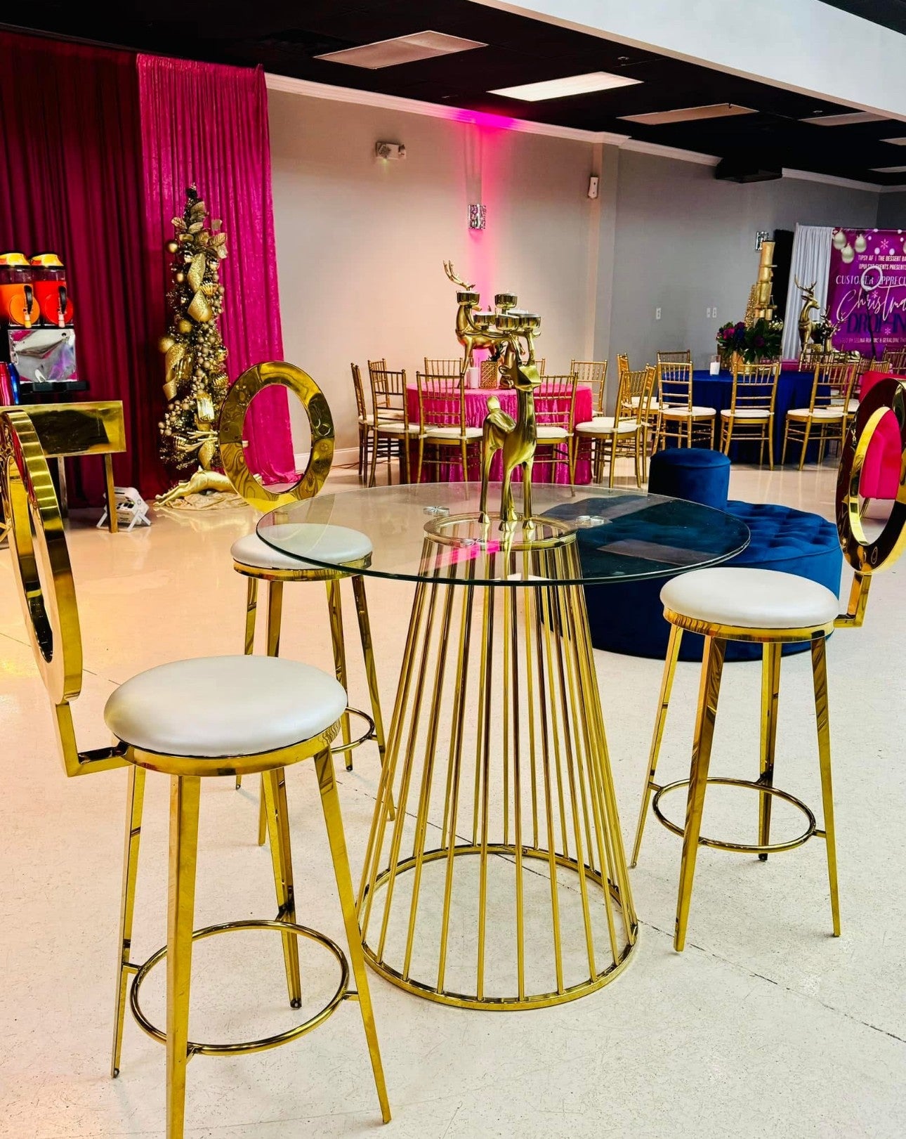 4-Piece Gold Bar Set Seating Package (For 3 Persons)