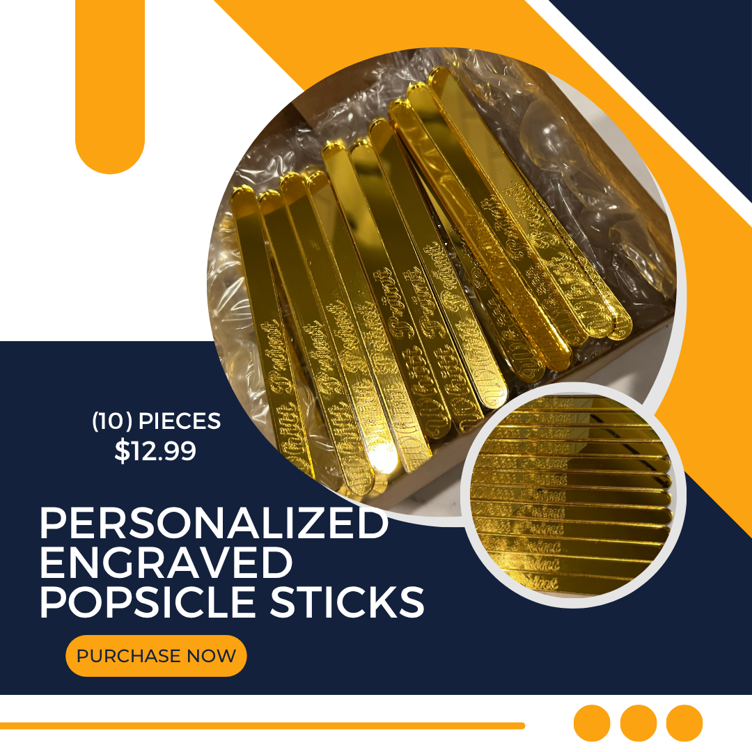 Personalized Engraved Acrylic Popsicle Sticks